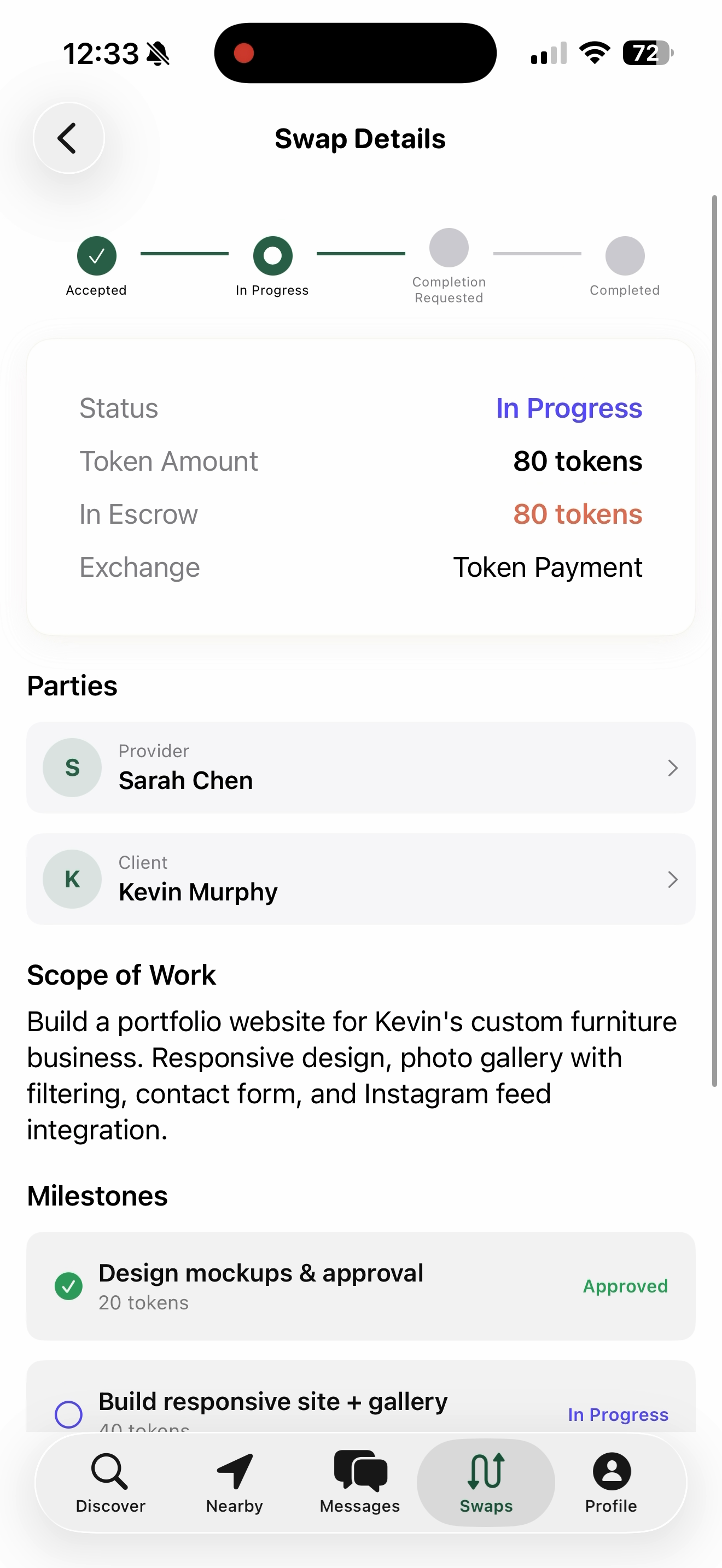 Swappr — Milestone-based escrow